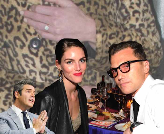 Andy Cohen :: Charles Sykes/Bravo/Getty Images | Hilary and Andy :: Kevin Mazur/WireImage | Ring :: Michael Stewart/WireImage